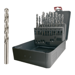 Metaalboren 19 stuks in een grijze metalen box