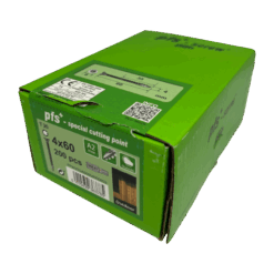 Groene doos met rvs spaanplaatschroeven